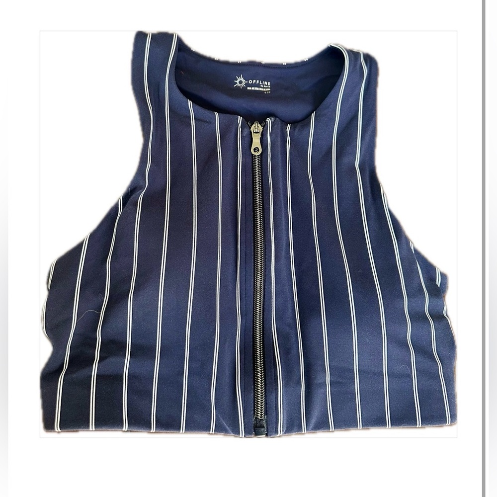 Aerie Navy Striped Bra